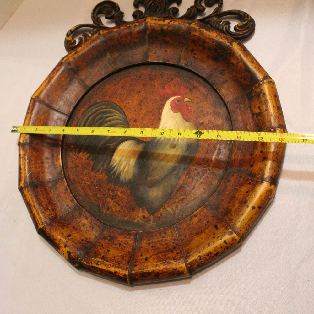 Vintage Rooster Wall Decor Farmhouse Kitchen Accent Plate Folk Art Country - Picture 5 of 7